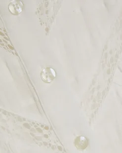 White Lace Button Through Blouse
