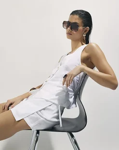 White Linen Blend Skort