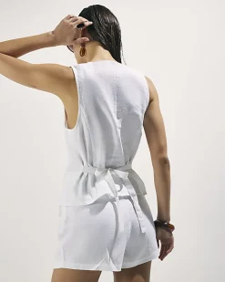 White Linen Blend Skort