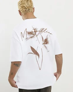 White Montpellier Floral Crew Neck T-Shirt