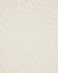 White Open Stitch Knitted T-Shirt