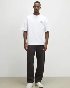 White Oversized Fit Darts Midweight T-Shirt