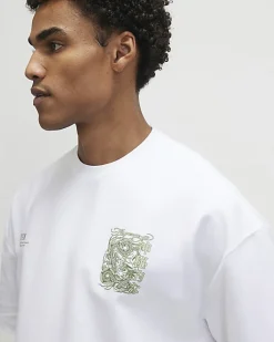 White Oversized Fit Kagawa Dragon T-Shirt