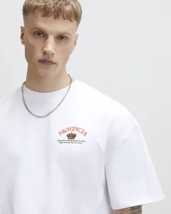 White Oversized Fit Midweight Crest T-Shirt