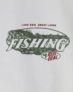 White Oversized Fit Midweight Fish T-Shirt