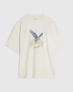 White Oversized Fit Midweight Eagle T-Shirt