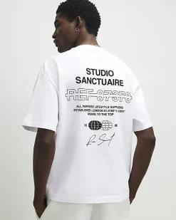 White Oversized Fit Sanctuaire T-Shirt