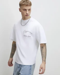 White Oversized Fit Sappora Crane T-Shirt