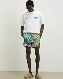 White Oversized Fit St Tropez Keyhole T-Shirt