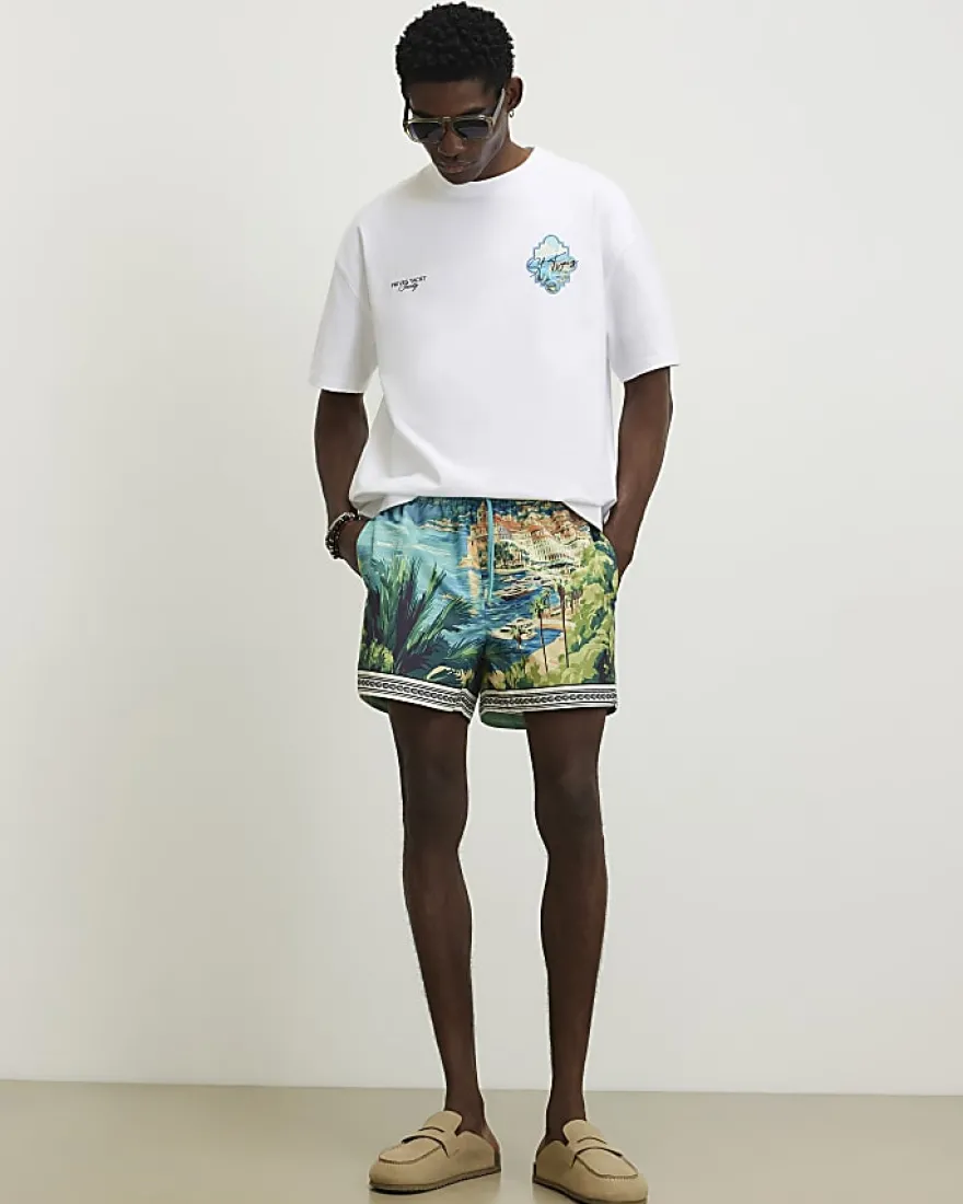 White Oversized Fit St Tropez Keyhole T-Shirt