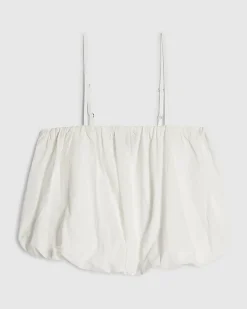 White Poplin Bubble Top