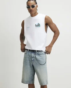 White Regular Fit Bellevue Hotel Tank Top