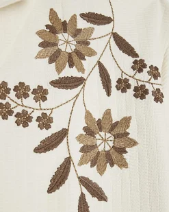 White Regular Fit Floral Textured Shirt