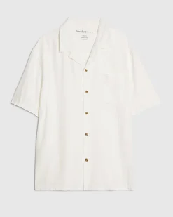 White Regular Fit Linen Blend Shirt