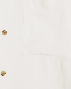 White Regular Fit Linen Blend Shirt