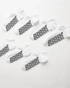 White RI Monogram Pack Of 7 Socks