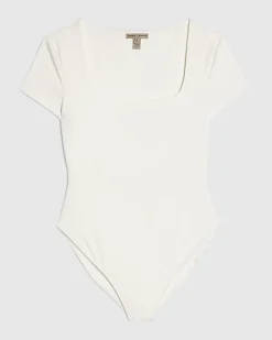 White Scoop Neck Bodysuit
