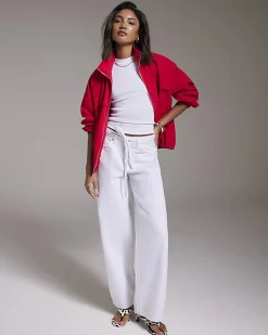 White Short Sleeve Fitted Ribbed Top