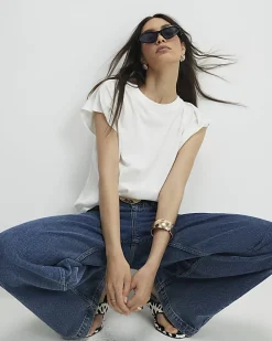 White Short Sleeve Loose Fit Top