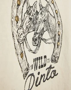 White Short Sleeve Tipped Horseshoe T-shirt