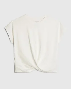 White Short Sleeve Twist Front T-Shirt
