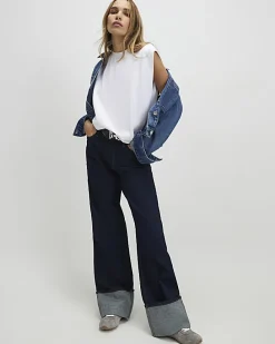 White Sleeveless Pleat Detail Top