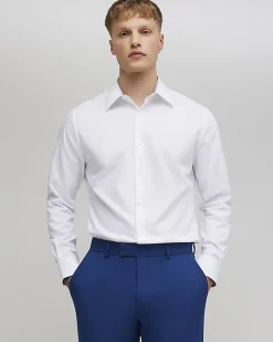 White Slim Fit Contrast Trim Shirt