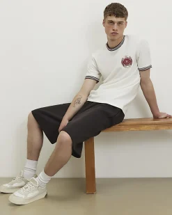 White Slim Fit Embroidered Crest T-Shirt