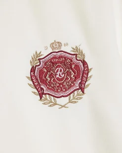 White Slim Fit Embroidered Crest T-Shirt