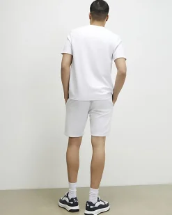 White Slim Fit Interlock Shorts