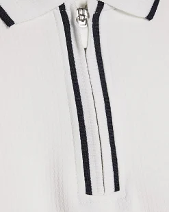 White Slim Fit Polo Shirt and Short Set