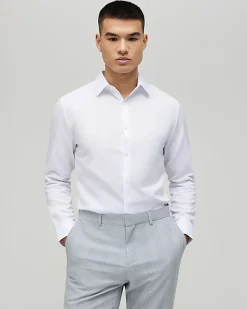 White Slim Fit Premium Long Sleeve Shirt