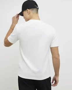 White Slim Fit Textured Midweight T-Shirt