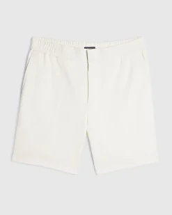 White Slim Fit Textured Shorts