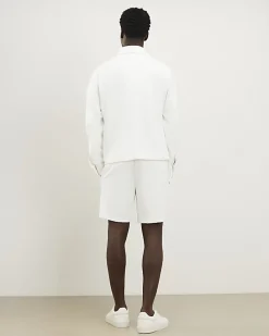White Slim Fit Textured Shorts
