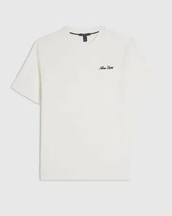 White Slim Fit Textured T-Shirt