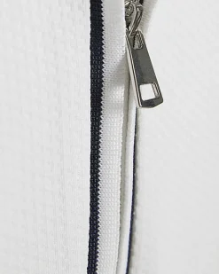 White Slim Fit Tipped Baseball Polo Shirt