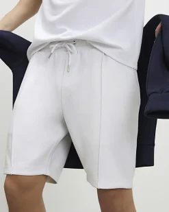 White Slim Fit T-shirt And Shorts Set