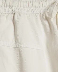White Tencel Tie Waist Shorts