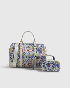 White Tile Print Barrell Bag Bundle