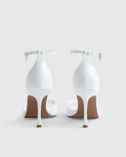 White Wide Fit Closed Back Healed Sandals
