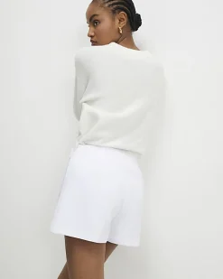 White Wrap Button Detail Skort