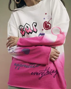 White Year Zero Dip Dye Sweatshirt
