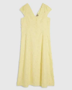 Yellow Boutique 3D Flower Midi Dress