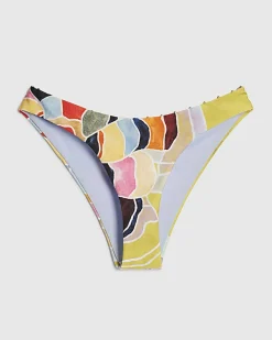 Yellow Floral High Leg Bikini Briefs