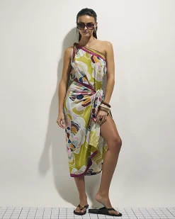 Yellow Floral One Shoulder Top