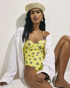 Yellow Floral Underwired Swimsuit
