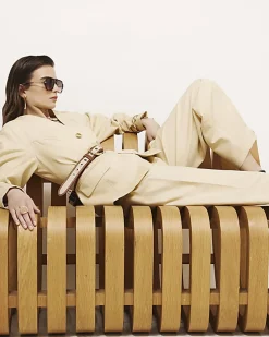 Yellow High Waisted Tapered Trousers