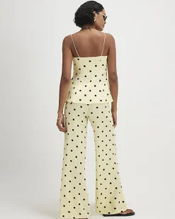Yellow Polka Dot Wide Leg Joggers