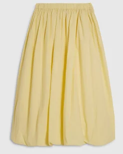 Yellow Poplin Bubble Hem Skirt
